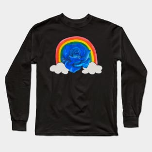 Blue rose in clouds Long Sleeve T-Shirt